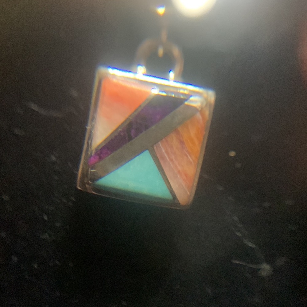 Native American Inlaid Earrings - Picture 3 of 7